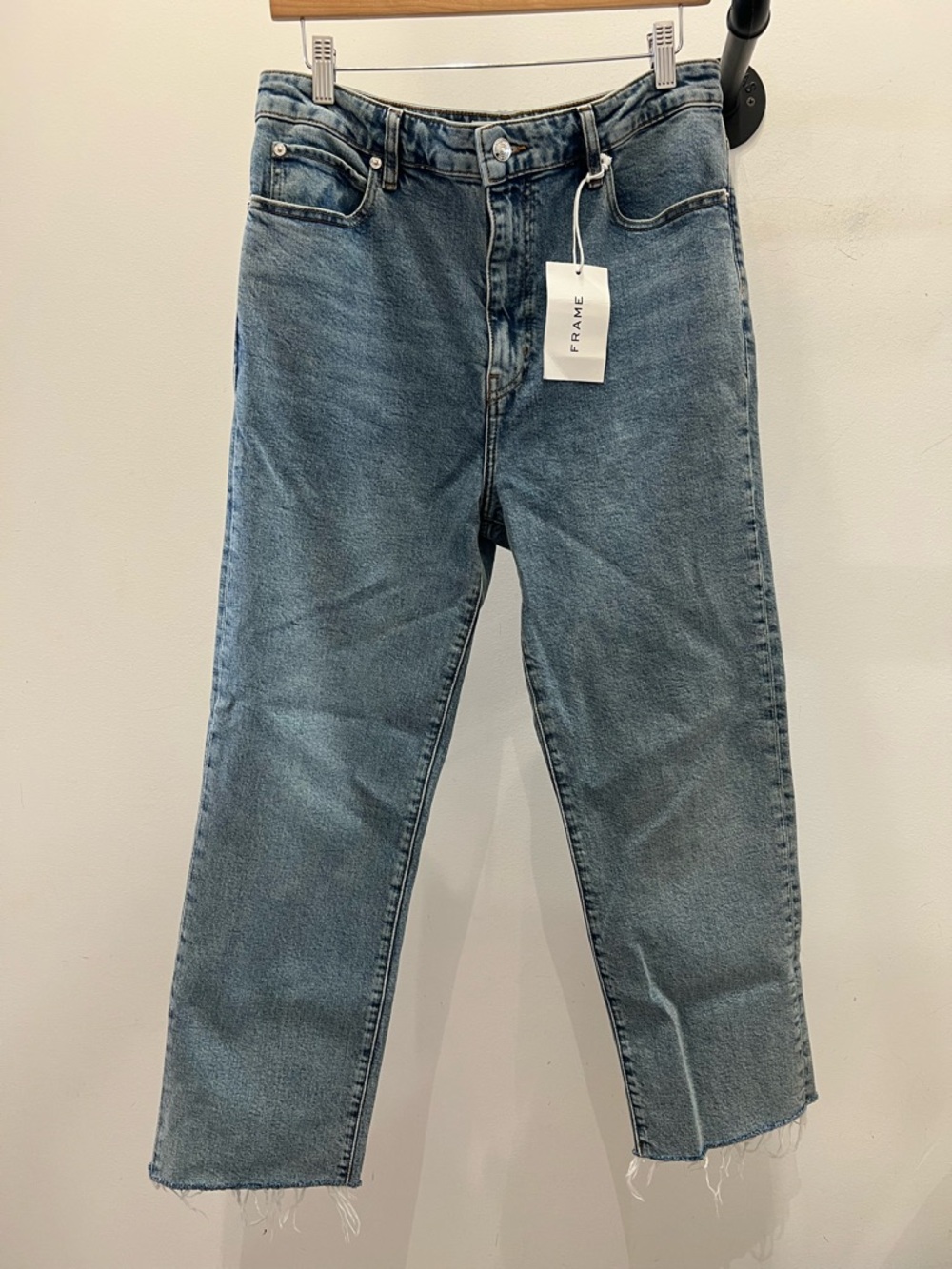 Frame Denim Women's The Ruler Crop Jeans in Light Blue PM